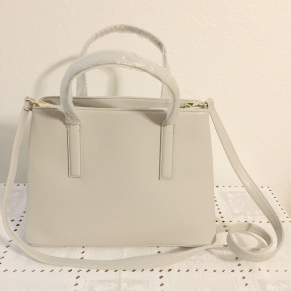 Tahari Metropolis Dove (grey) Gusset Satchel - Picture 5 of 6